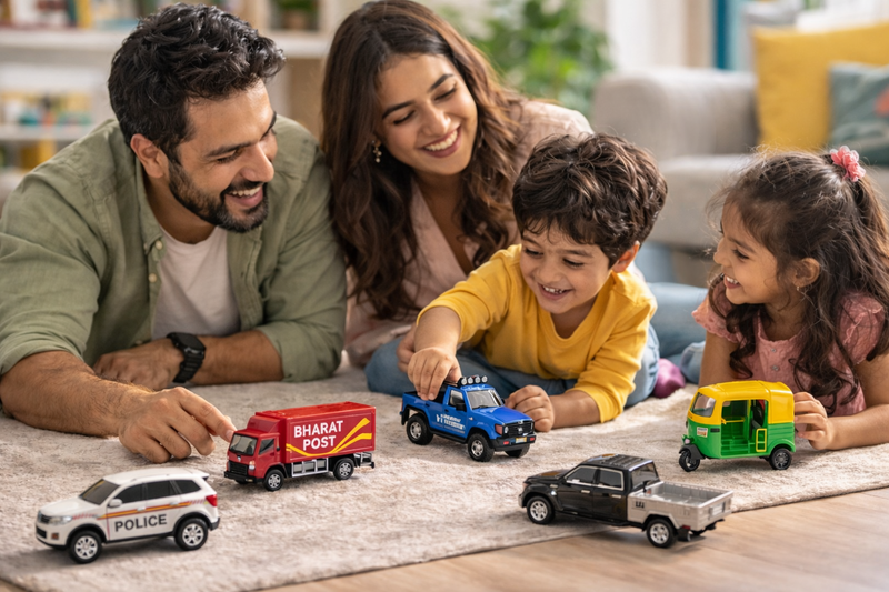 Family with Centy toys